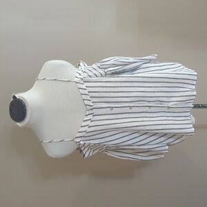 BP Blue and white striped cold shoulder blouse, size M
